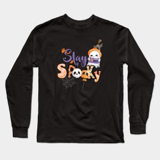 Stay spooky ghost skulls Long Sleeve T-Shirt